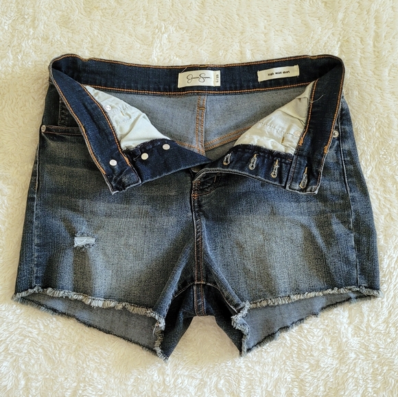 Jessica Simpson High Waist Medium Wash Denim Shorts - Picture 3 of 14